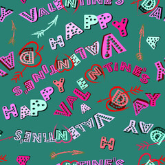 Vector seamless texture. Background for Valentine's day or wedding, anniversary. Heart, love, romance. The topic of relations between people.