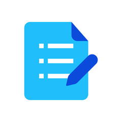 Checklist note icon vector graphic illustration in blue