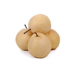Ripe Nashi pear studio isolated on white background