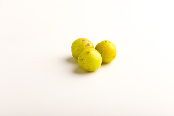 Indian gooseberry on white background.