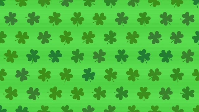 Green Saint Patrick shamrocks pattern, national Ireland holidays style background