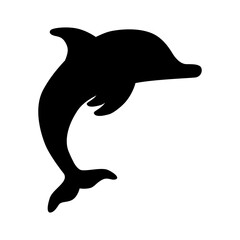 Dolphin icon. A marine mammal is a warm-blooded animal. Dolphin in cartoon style. Vector illustration isolated on a white background for design and web.