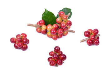 fresh coffee beans on white background