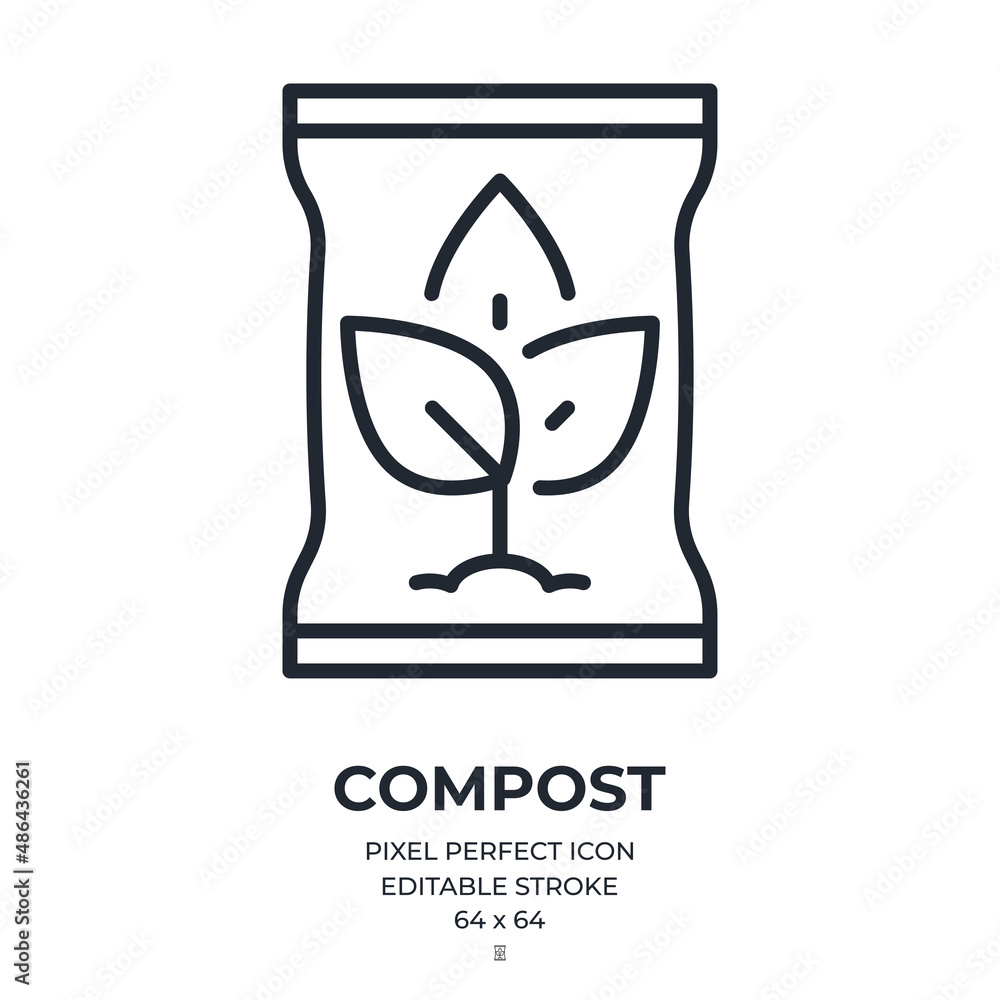 Canvas Prints compost editable stroke outline icon isolated on white background flat vector illustration. pixel pe