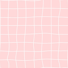 Irregular grid on pink background editable hand drawn Scandinavian style seamless pattern vector illustration. Perfect for paper or fabric printing.