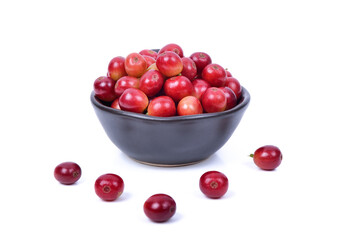 fresh coffee beans on white background