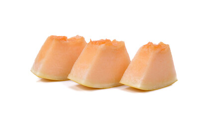 Yellow cantaloupe isolated on the white background