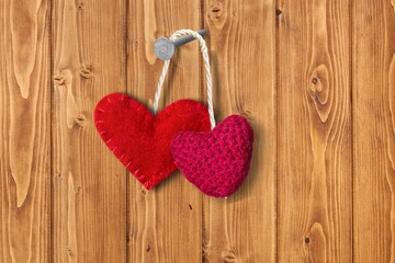 Cute knitting valentines love hearts