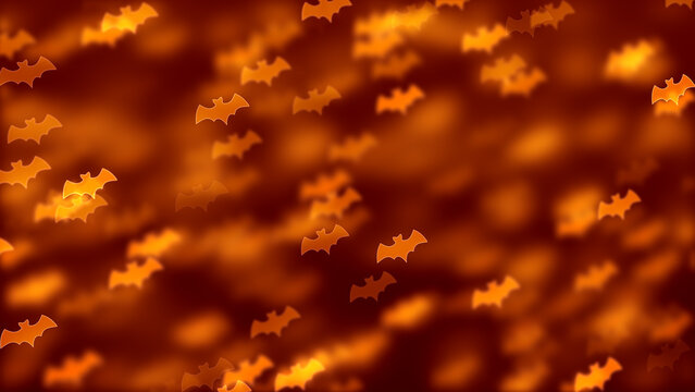 Abstract Festive Golden Brown Shinny Blurry Focus Flying Bat Shapes Bokeh Light and lines Background Design