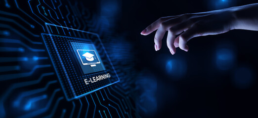 E-learning, Online education, internet studying. Business, technology and personal development...