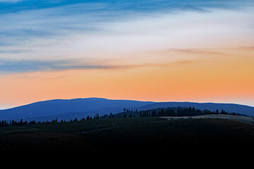 sunset over the mountains