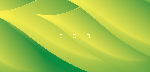 Green leaves waves abstract background, nature eco wallpaper or presentation backdrop