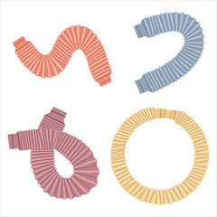 Set of trendy kids toy pop tube in different shapes