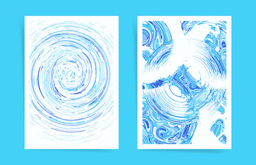 Abstract water circles background set. Vector aesthetic illustrations.