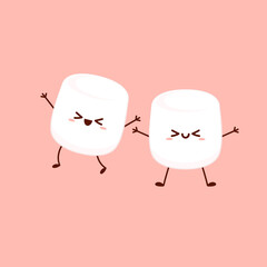 Fototapeta premium Marshmallow cartoon. marshmallow character design. Marshmallow vector.