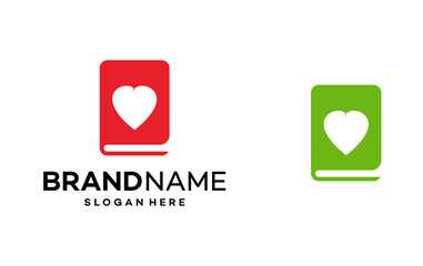 Education Love Book Icon. Book Heart Logo Design Template Illustration Vector