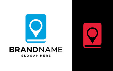 Book Education Location Point Icon. Book Maps Location Logo Design Template Illustration Vector