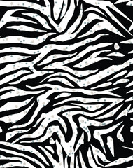 Trendy Tiger Zebra Stripes With Stars Dots Seamless Abstract Vector Pattern Stylish Colors Perfect for Allover Elegant Concept