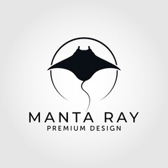 black manta ray logo vector illustration design
