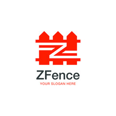 Z letter with Fence Symbol Logo Design Vector
