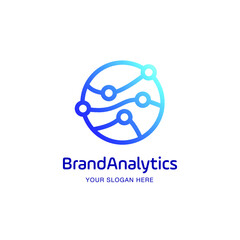 Global Analytics Infographic Graph Statistic Logo Design Vector
