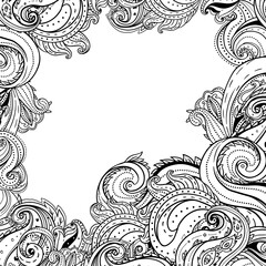 Paisley patterned frame, trendy modern wallpaper or textile background