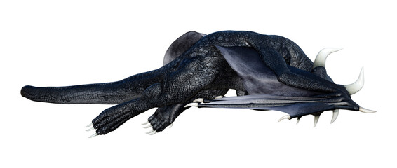 3D Rendering Fairy Tale Dragon on White