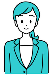 シンプルなスーツ姿の女性_笑顔