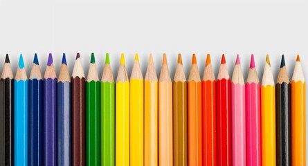 Pencils rolls in a row for banner or poster concept