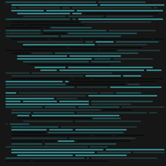 Code on screen vector illustration, flat cartoon coding lines simulation