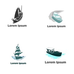 Ship Logo Design Template. ship logos ship Transportation icon for international export or import of goods and goods