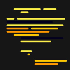 Code on screen vector illustration, flat cartoon coding lines simulation