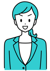 シンプルなスーツ姿の女性_頑張る