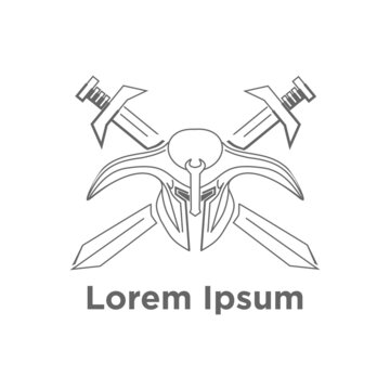 Barbarian Warior  Viking Logo Design spartan icon , gladiator logo fit for sports logo template with spartan warrior