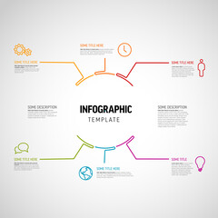 Vector Infographic schema template with big centre circle