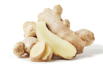 Fresh ginger isolated on white background