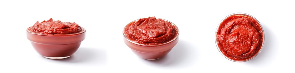 Tomato paste isolated on white background