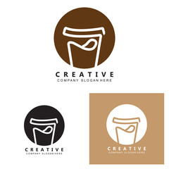 Beans And Coffee Cup Logo Template vector icon design