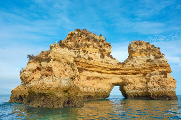 Beautiful Algarve coast with its beautiful caves and rocks