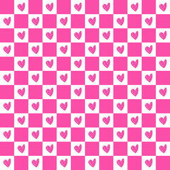 Simple hearts seamless pattern. Valentines day background. 