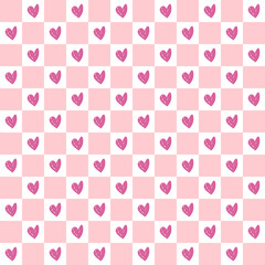 Simple hearts seamless pattern. Valentines day background. 