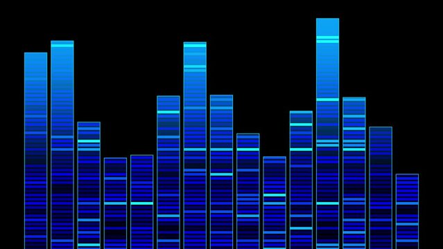 Blue stripes in the equalizer structure. Sound background.