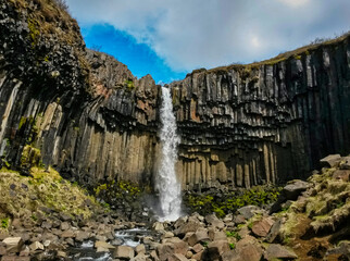 the most scalding basalt waterfall in Iceland