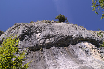 Mountainous part of Cantabria in the north of Spain, hiking route in Collados del Ason Natural Park
