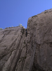 Mountainous part of Cantabria in the north of Spain, hiking route in Collados del Ason Natural Park
