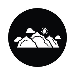 Mountain, scenery, nature icon. Black  vector sketch.65