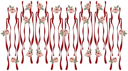 Floral abstract seamless vector pattern - border