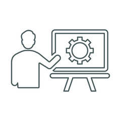 Leader, trainer outline icon. Line vector design.65