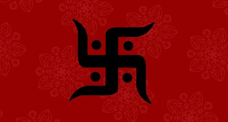 Hindu religion symbol swastik - obrazy, fototapety, plakaty