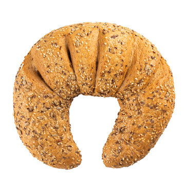 Isolated rogal oat crescent shape yeast roll butter croissant 